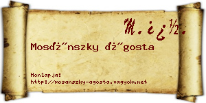 Mosánszky Ágosta névjegykártya